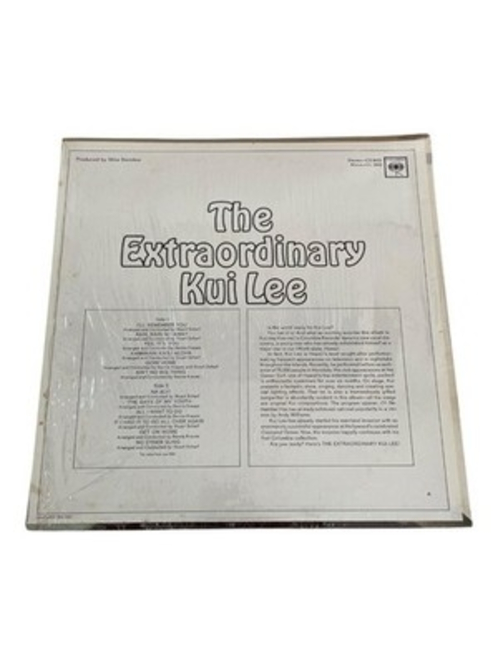 Kui Lee The Extraordinary Kui Lee Debut LP Columbia CS 9403 1966 Hawaiian NM - Picture 2 of 2